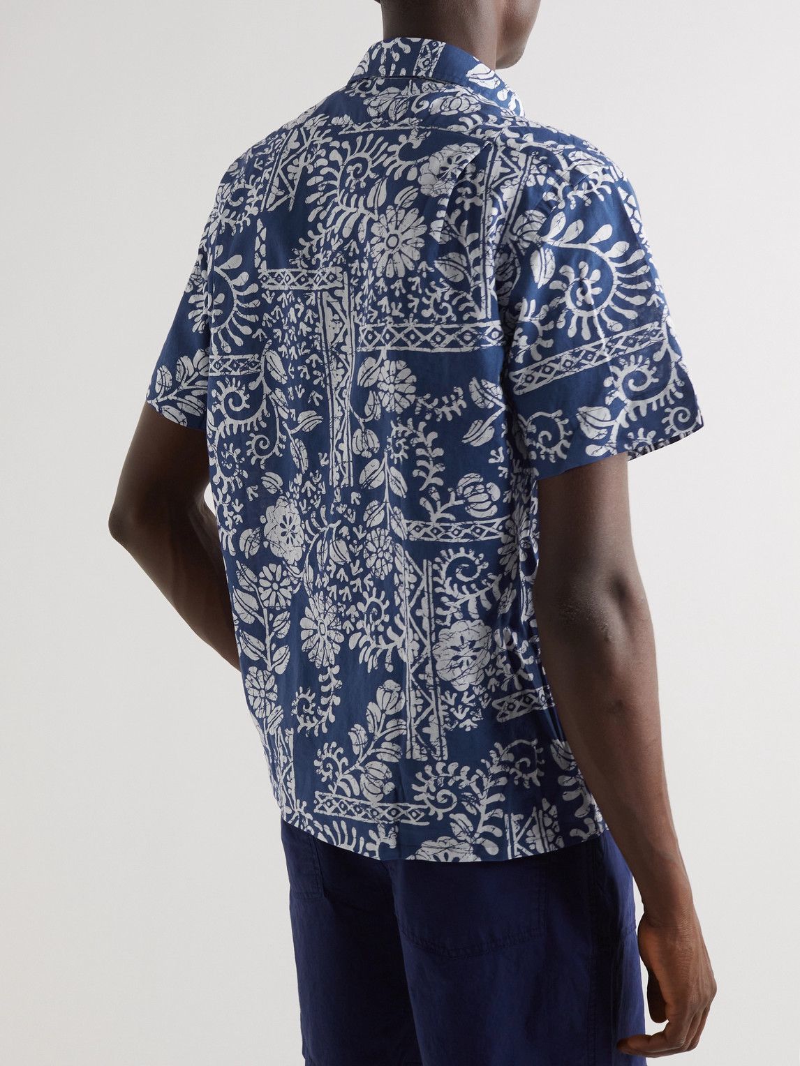 Polo Ralph Lauren - Convertible-Collar Floral-Print Cotton-Voile Shirt - Blue
