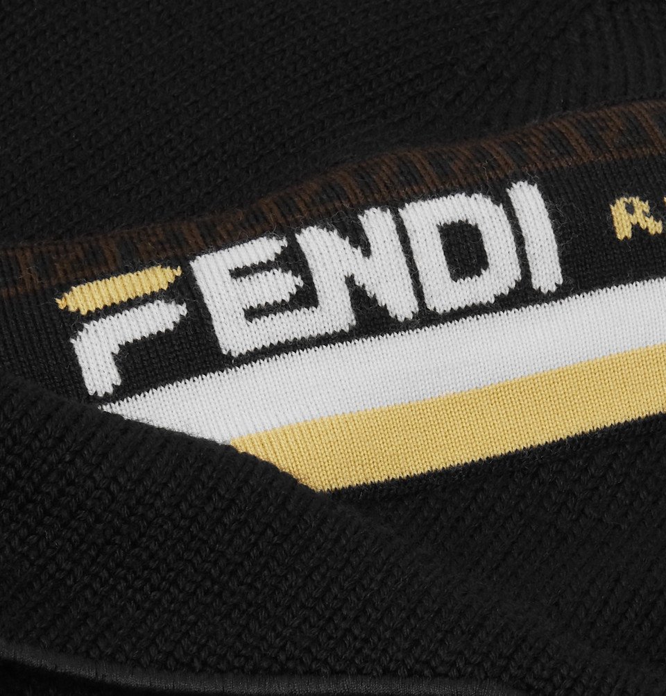 Fendi - Bag Bugs Logo-Jacquard Wool Beanie - Men - Black Fendi