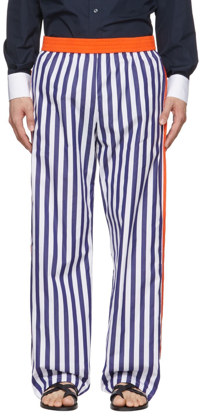 blue stripe trousers