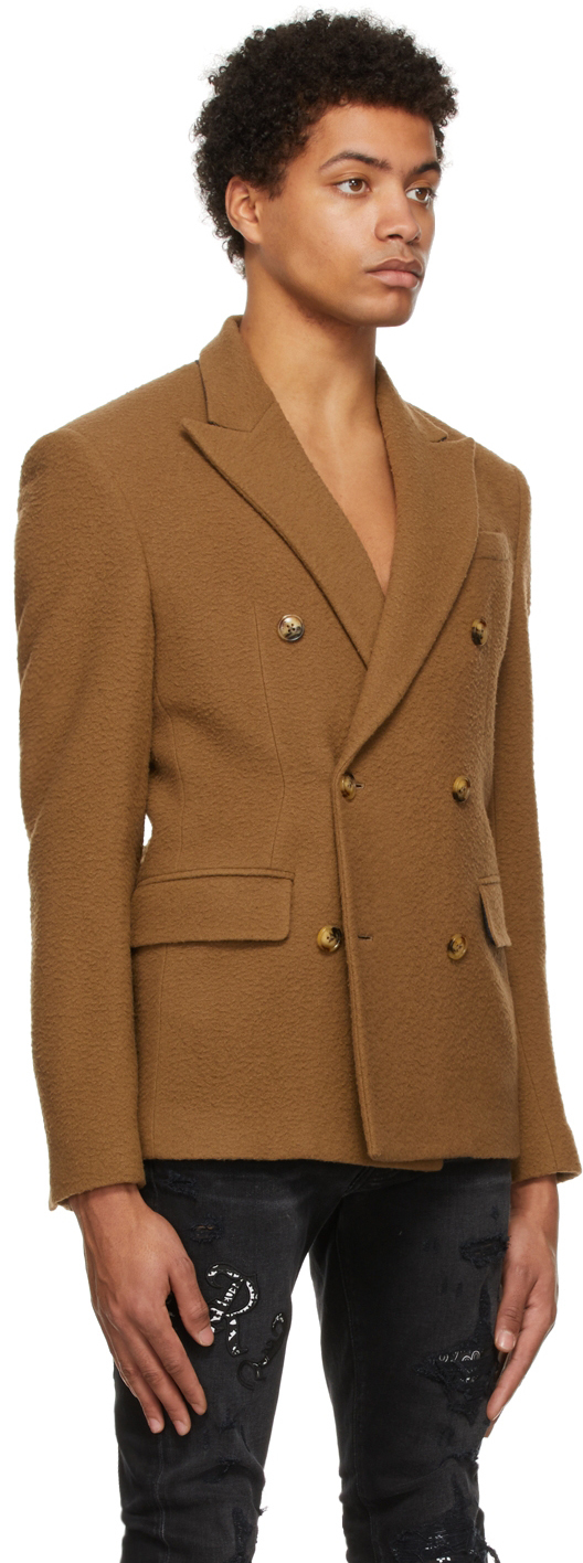 AMIRI Tan Double-Breasted Blazer Amiri