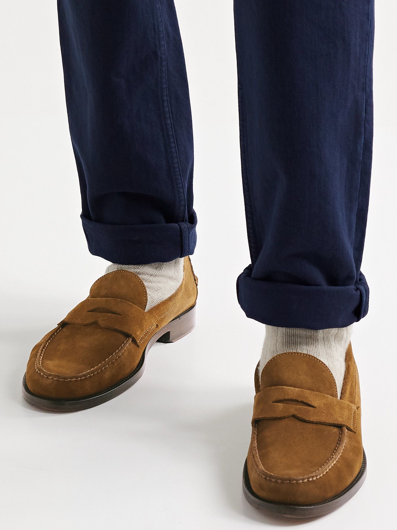 SID MASHBURN - Suede Penny Loafers 