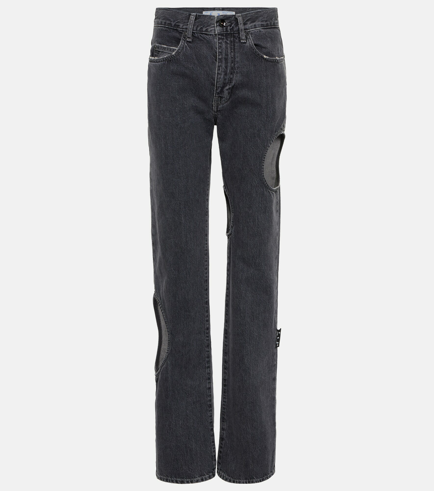 Off-White - Cutout high-rise straight jeans Off-White