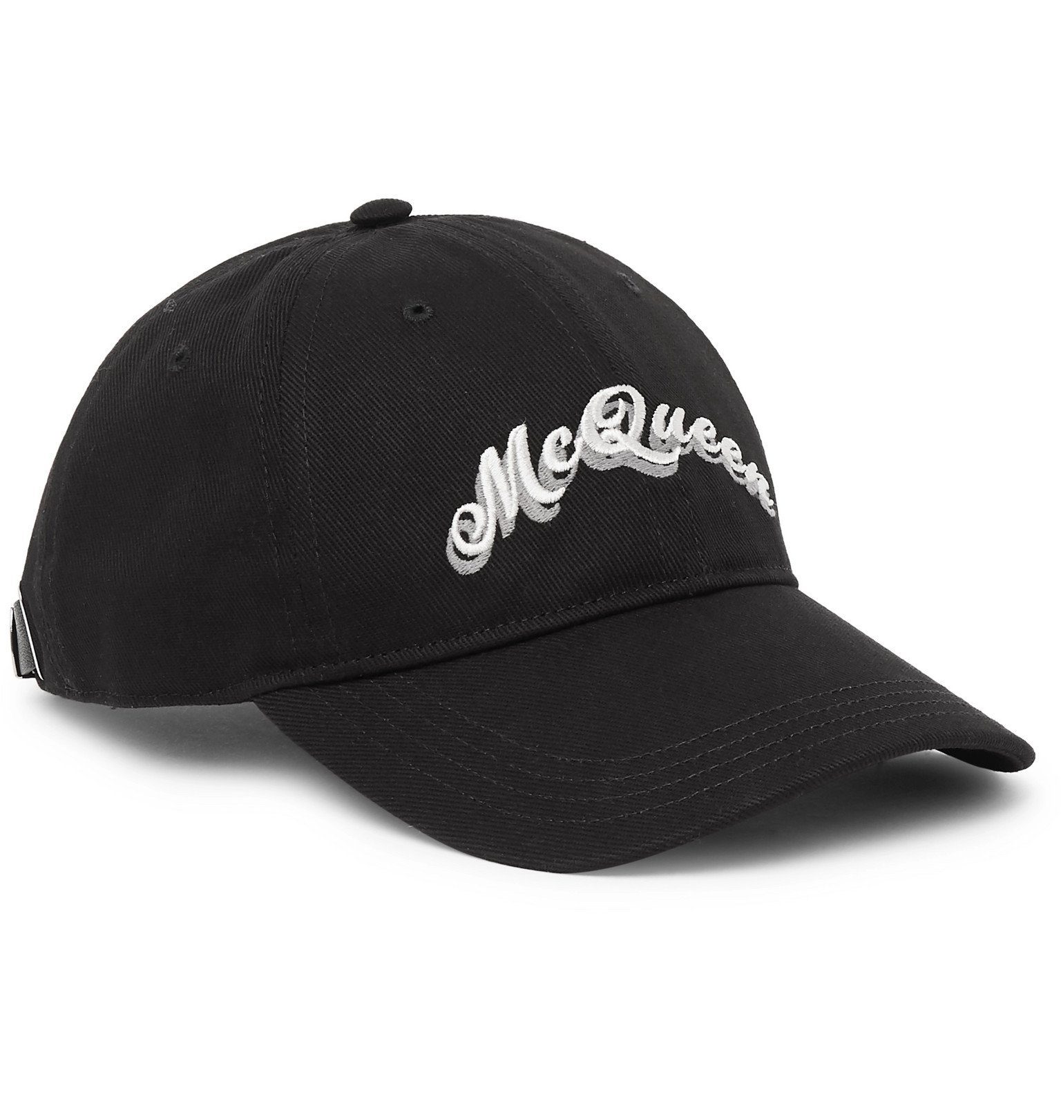 Alexander McQueen - Logo-Embroidered Cotton-Twill Baseball Cap - Black ...