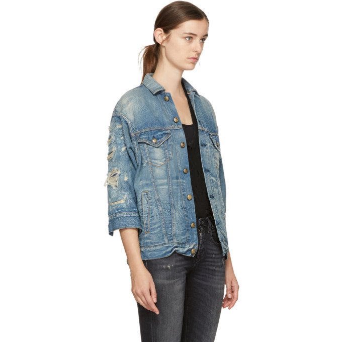 R13 Blue Denim Oversized Trucker Jacket R13