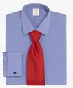 Brooks Brothers Men's Madison Relaxed-Fit Dress Shirt, Non-Iron Spread Collar French Cuff | Blue