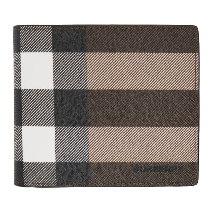 Burberry Brown E-Canvas Giant Check Bifold Wallet Burberry