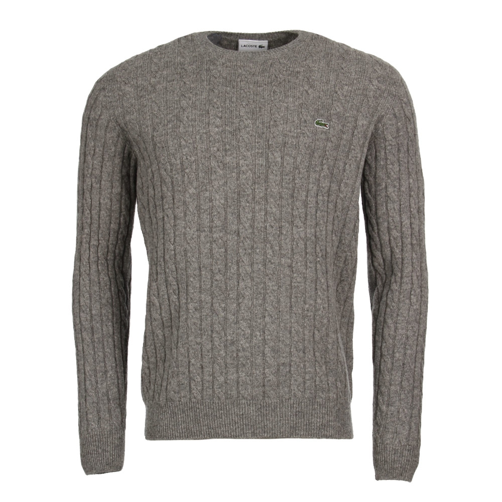 Cable Knit Jumper - Grey Lacoste