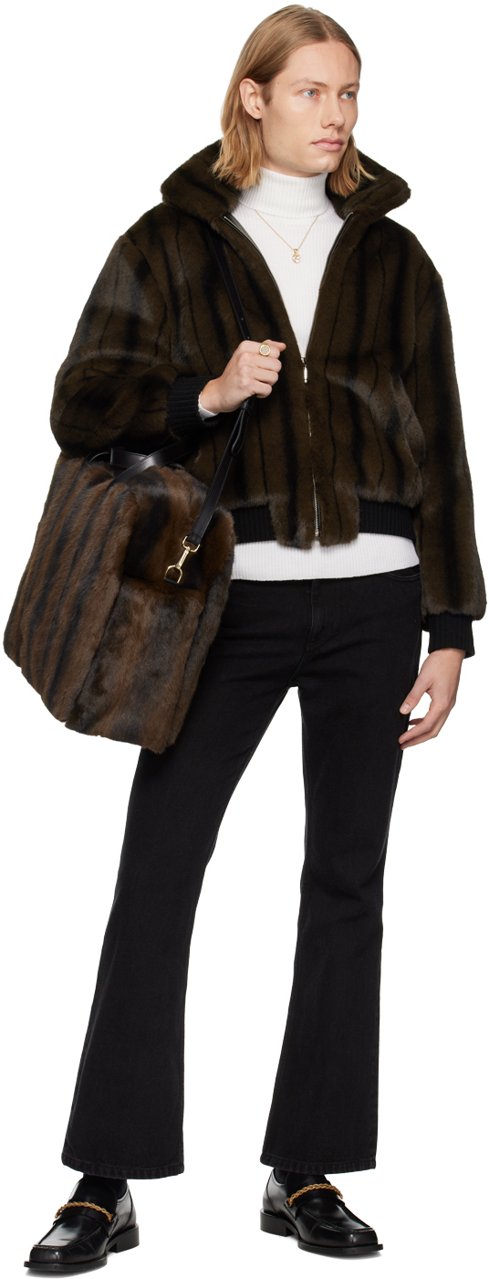 Ernest W. Baker Brown FauxFur Duffle Bag Ernest W. Baker