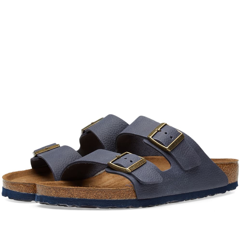birkenstock arizona metallic blue