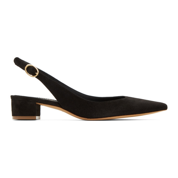 Mansur Gavriel Black Suede Slingback Heels Mansur Gavriel