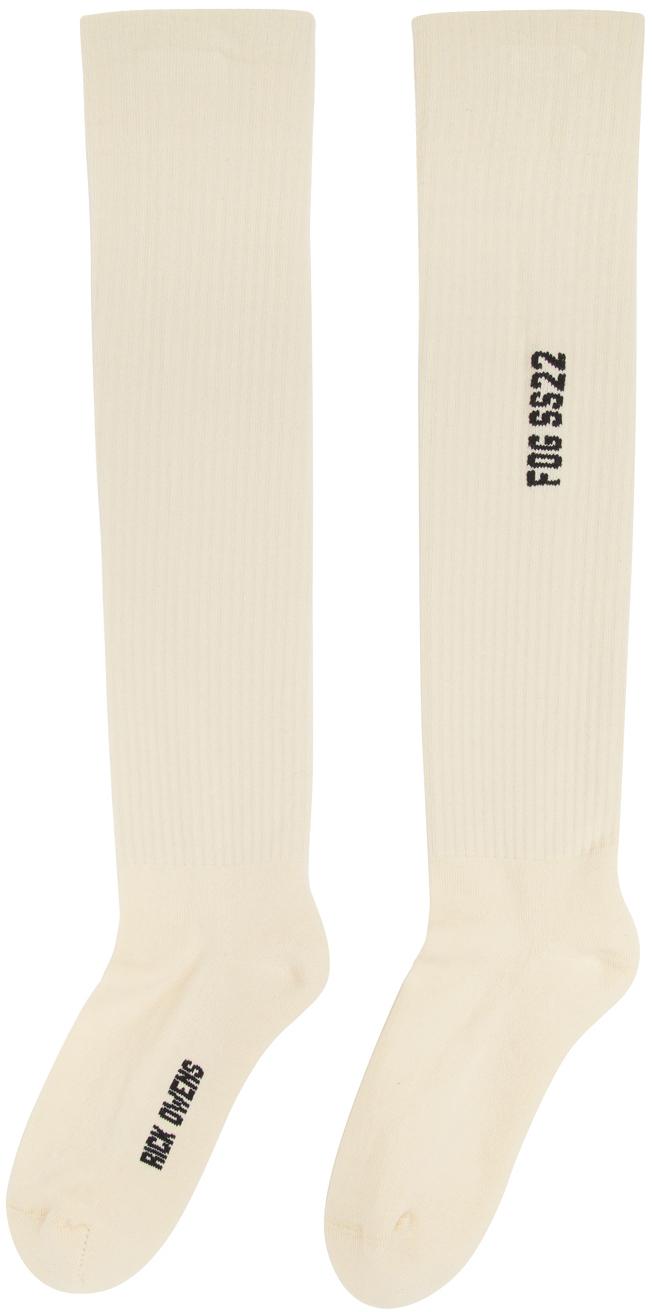 off white knee high socks