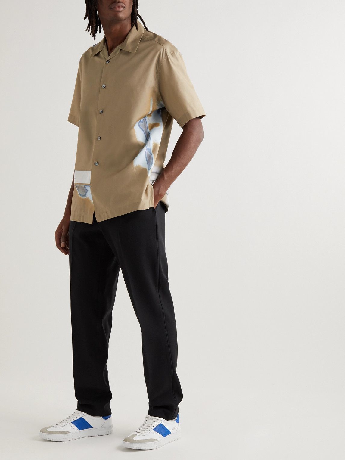 Dunhill Court Legacy Leather and Suede Sneakers White Dunhill