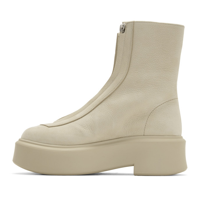 The Row Beige Zipped Boots The Row