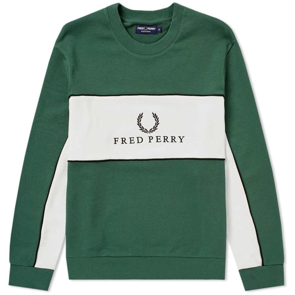 fred perry panel piped sweat