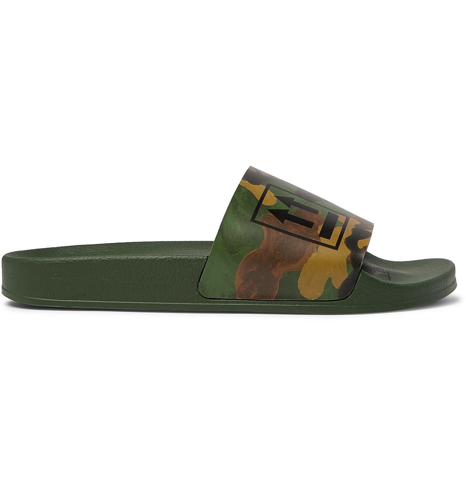 Off-White - Camouflage-Print Rubber Slides - Green Off-White