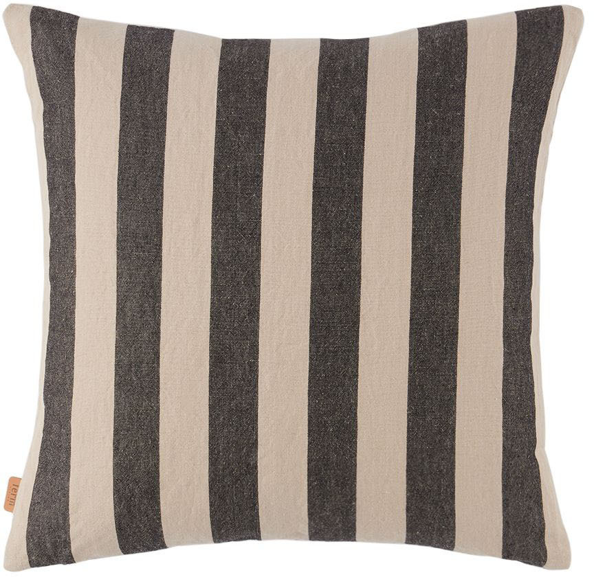 ferm LIVING Beige & Black Grand Cushion Cover ferm LIVING