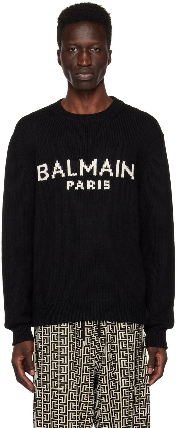 Balmain Black Jacquard Sweater Balmain