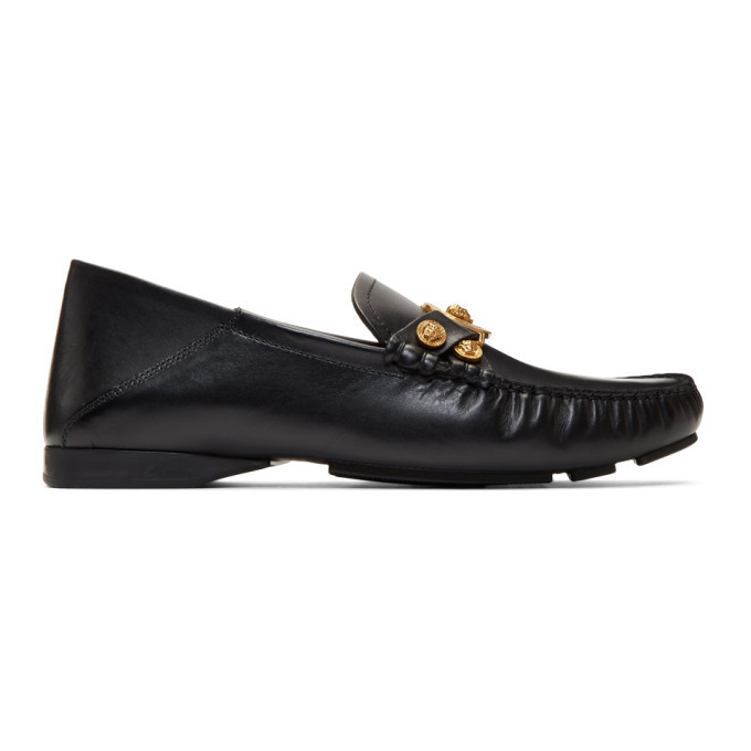 Versace Black Tribute Driver Loafers Versace