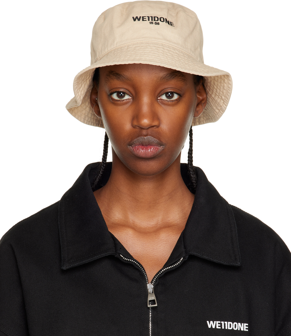 We11done Beige 1506 Washed Bucket Hat We11done