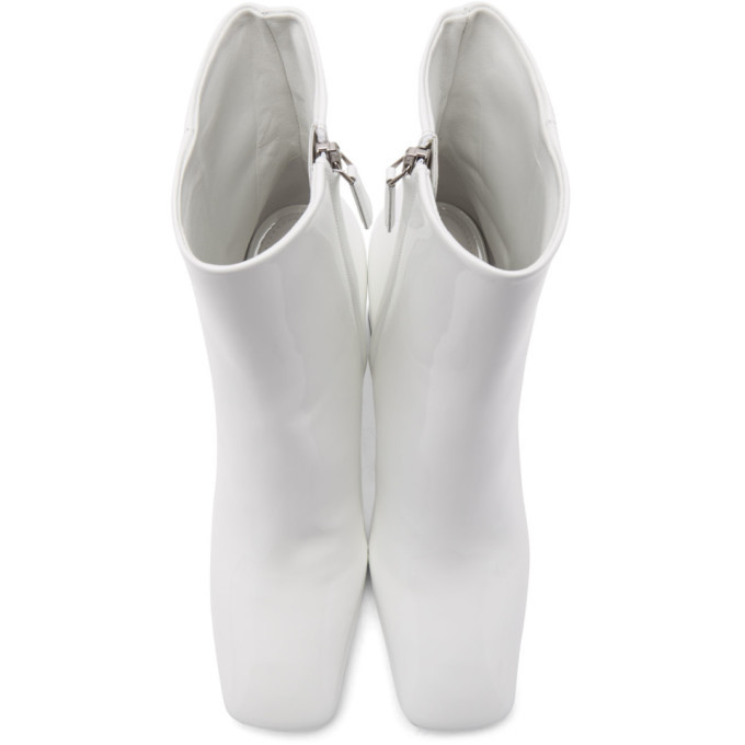 prada white patent leather boots