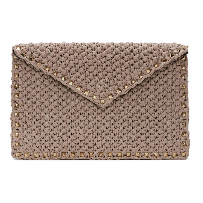 valentino raffia pouch