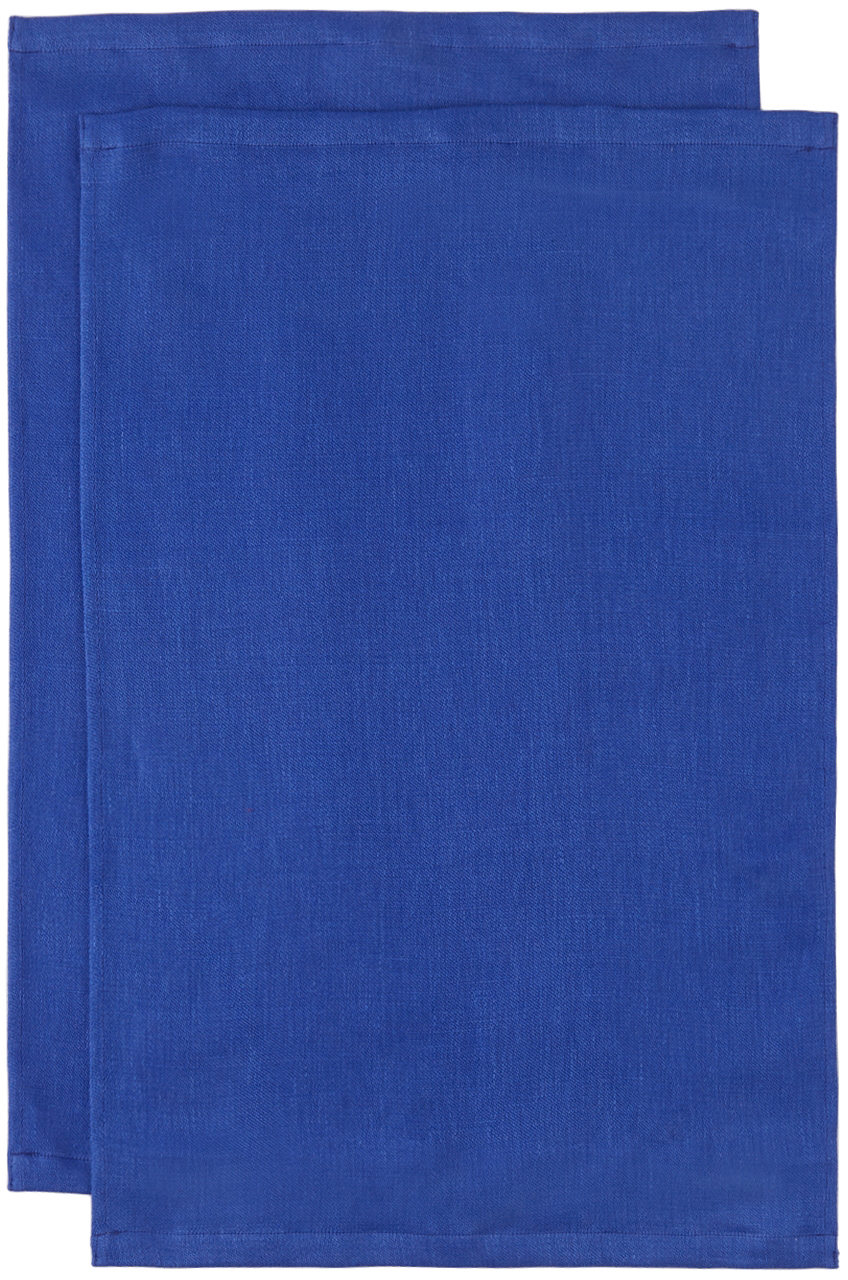 Tekla Two-Pack Blue Woven Linen Kitchen Towel Tekla Fabrics