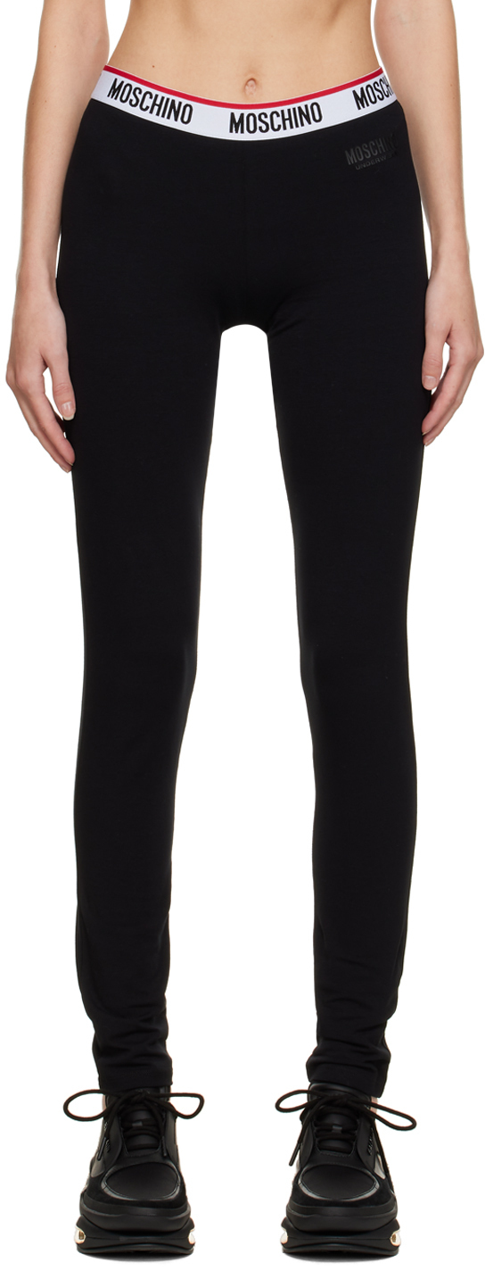 Moschino Black Elasticized Waistband Legging Moschino
