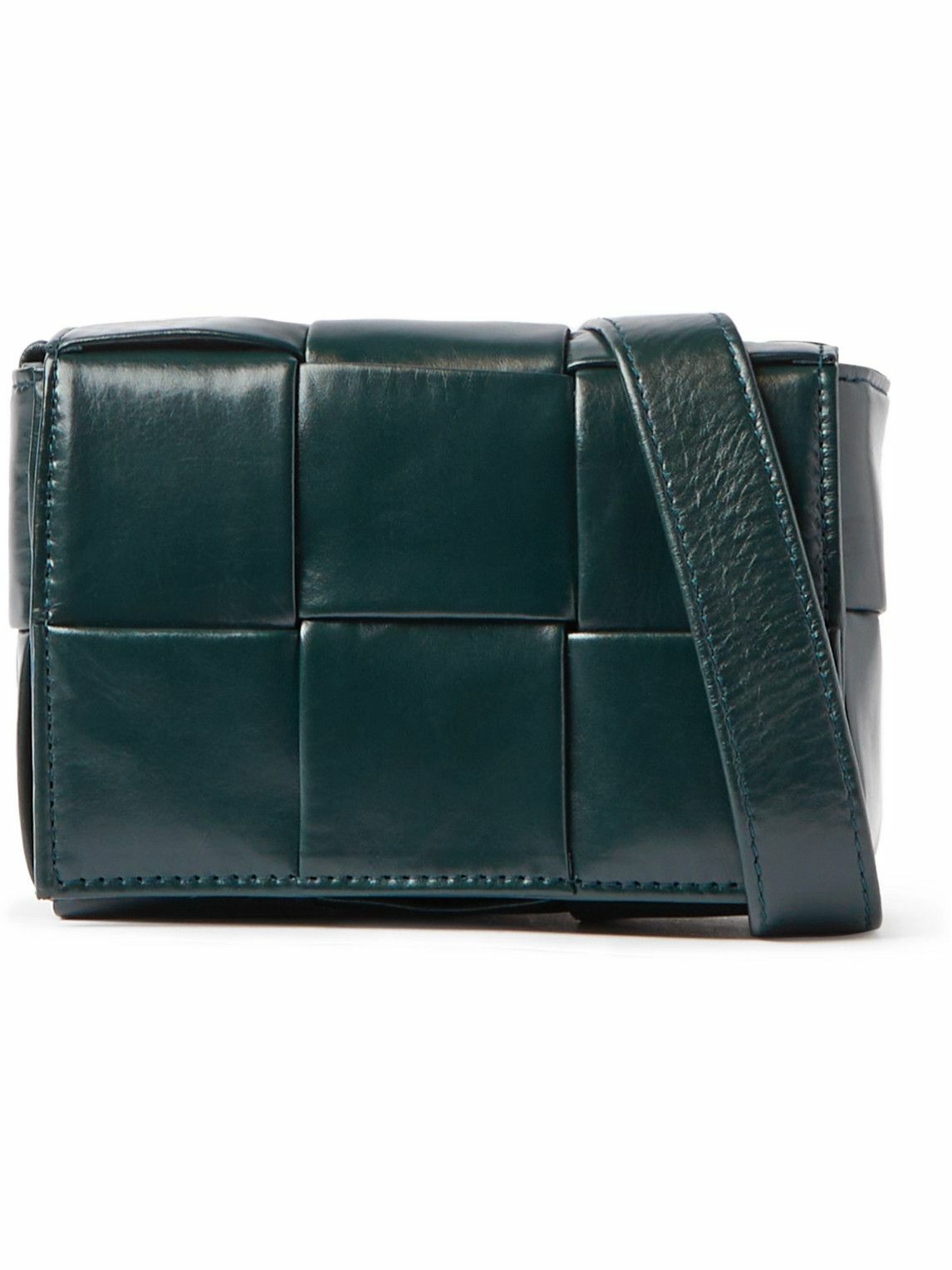 Bottega Intrecciato Leather Messenger Bag Bottega