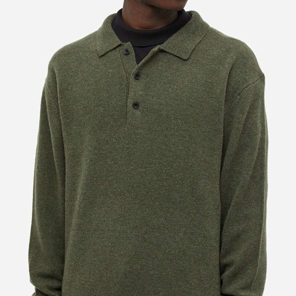 Beams Plus Men's Knit Polo Shirt in Green Beams Plus