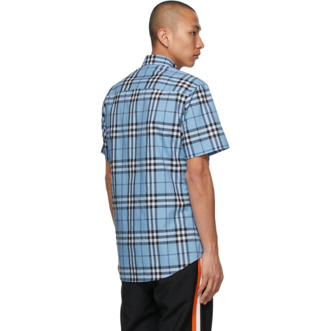 burberry short sleeve shirt blue