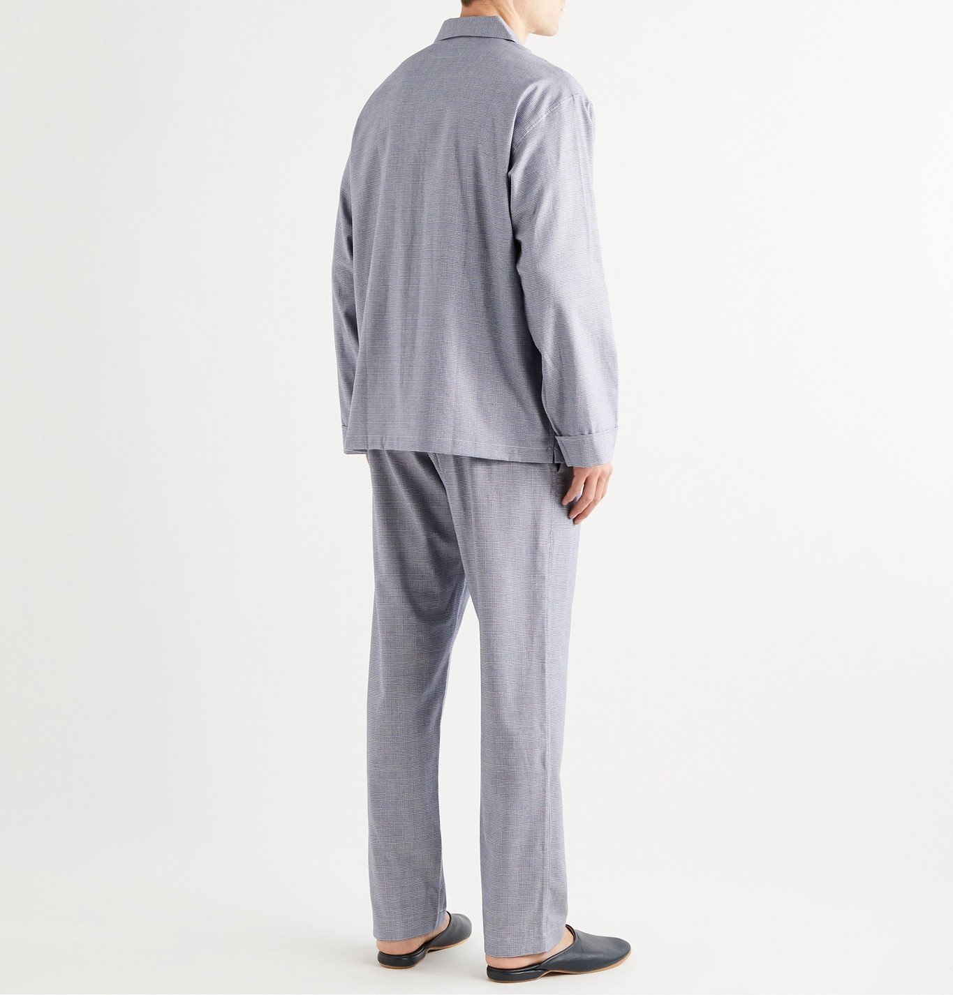 Anderson & Sheppard - Prince of Wales Checked Cotton Pyjama Set - Blue ...