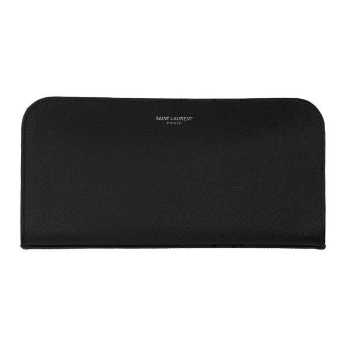 Saint Laurent Black Logo Zip Around Wallet Saint Laurent