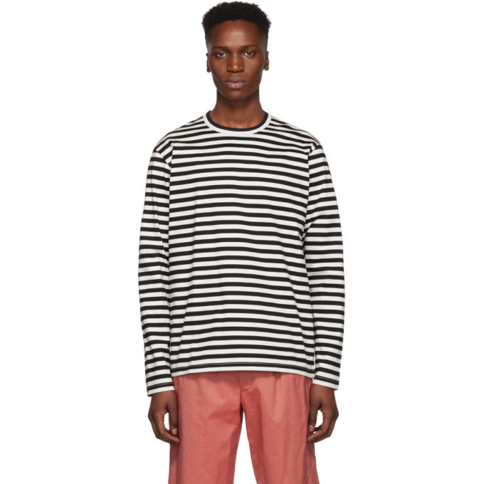 Junya Watanabe Black and Off-White Horizontal Stripes T-Shirt Junya ...