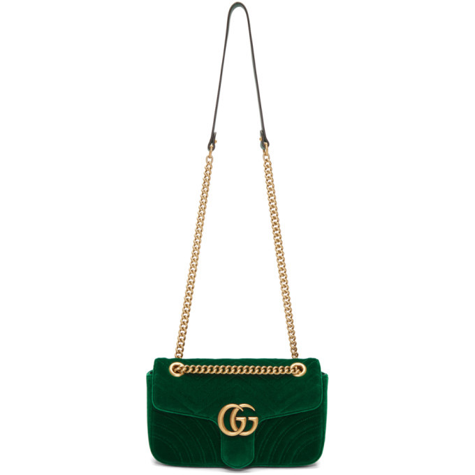 Gucci Green Velvet Small GG Marmont 2.0 