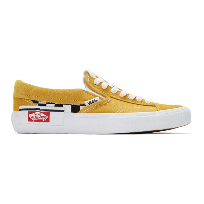 Large universe throne Warmth Vans Yellow and White Checkerboard Cap Slip-On Sneakers Vans