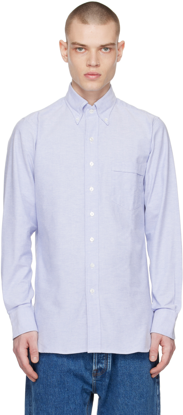 Drake's Blue Button-Down Shirt Drake's