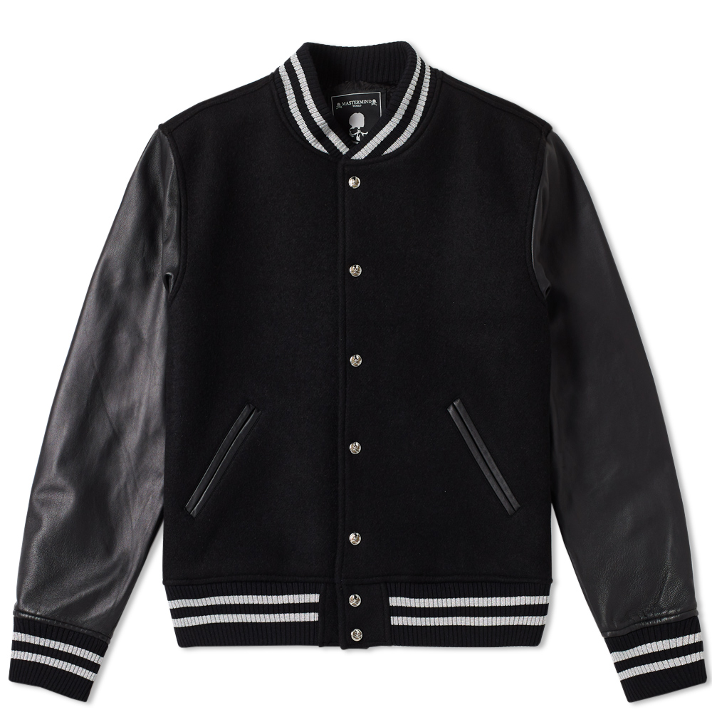 MASTERMIND WORLD Leather Cashmere Varsity Jacket MASTERMIND WORLD