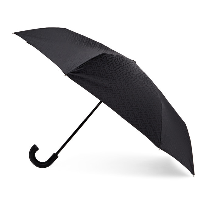 Burberry Black Monogram Folding Umbrella Burberry