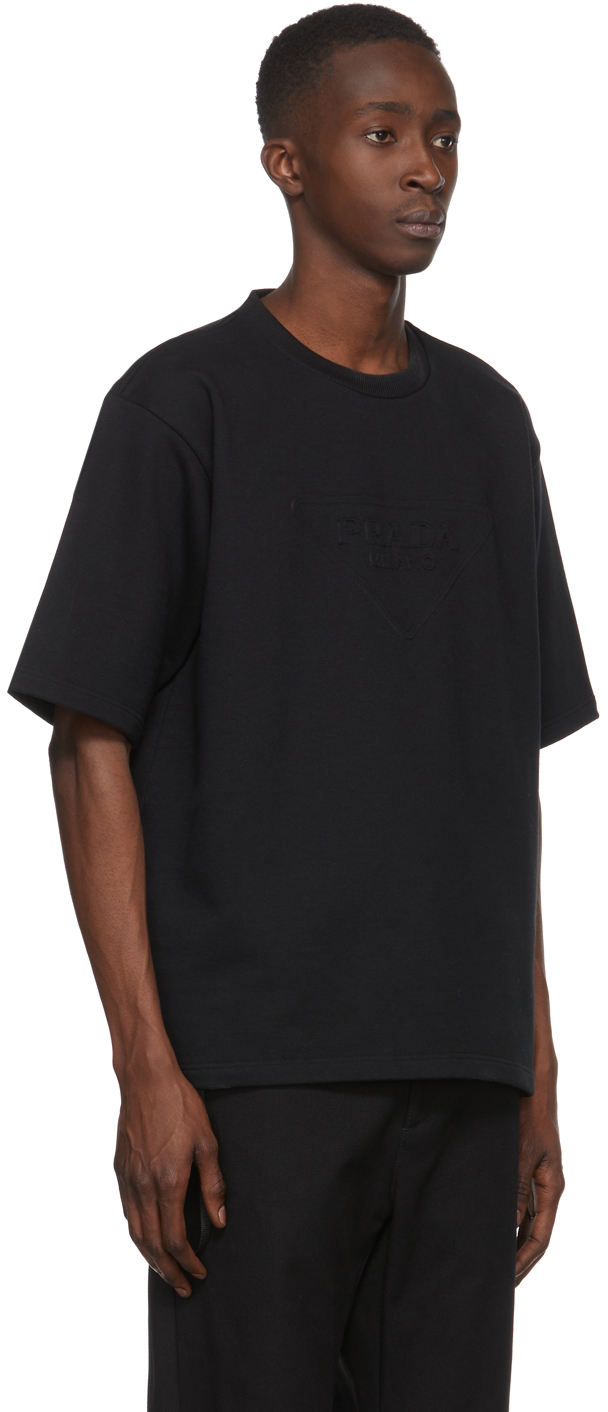 Prada Black Raised Logo T-Shirt Prada