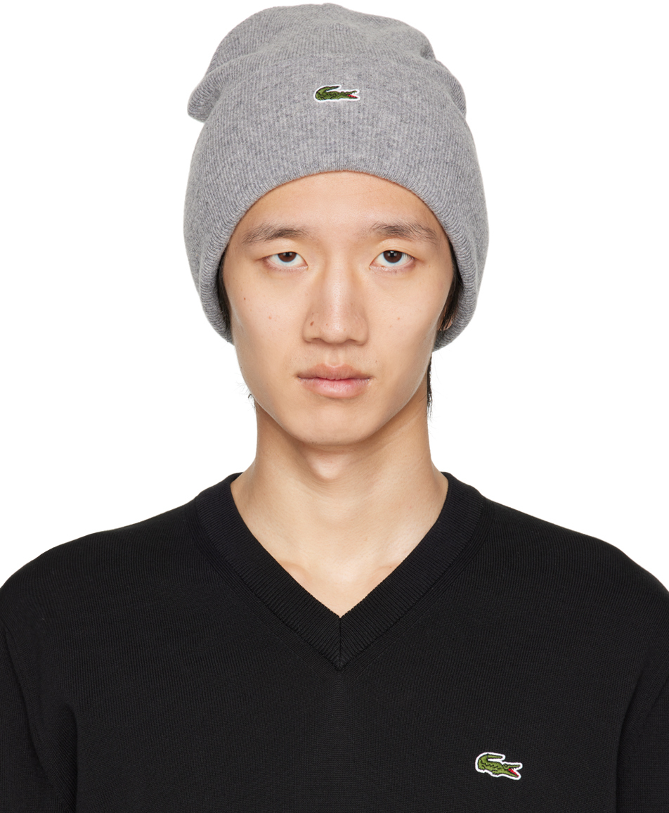 Lacoste Gray Wool Beanie Lacoste