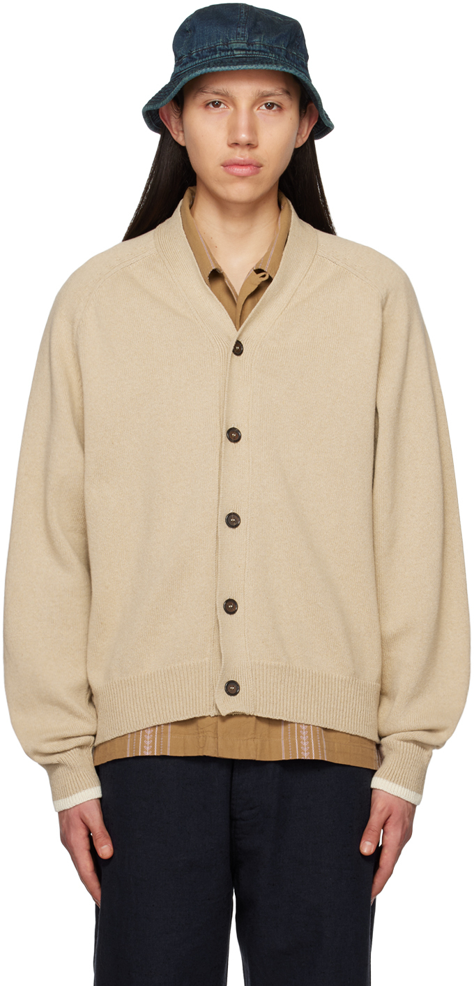 Universal Works Beige David Cardigan Universal Works