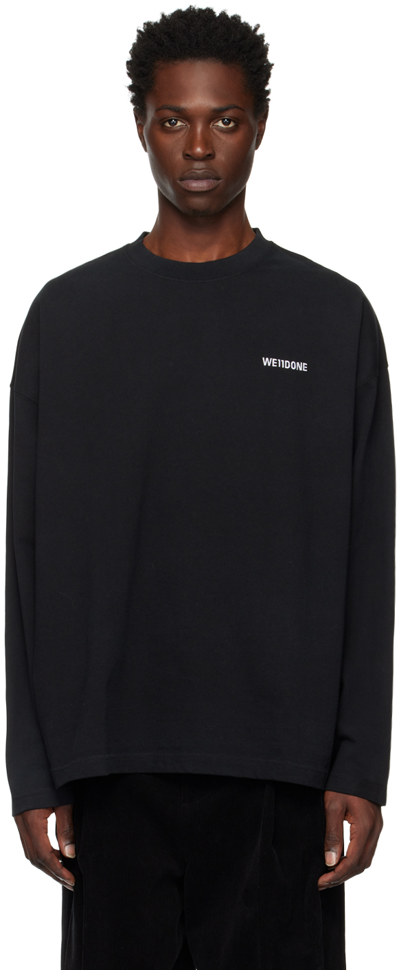 Photo: We11done Black Embroidered Long Sleeve T-Shirt