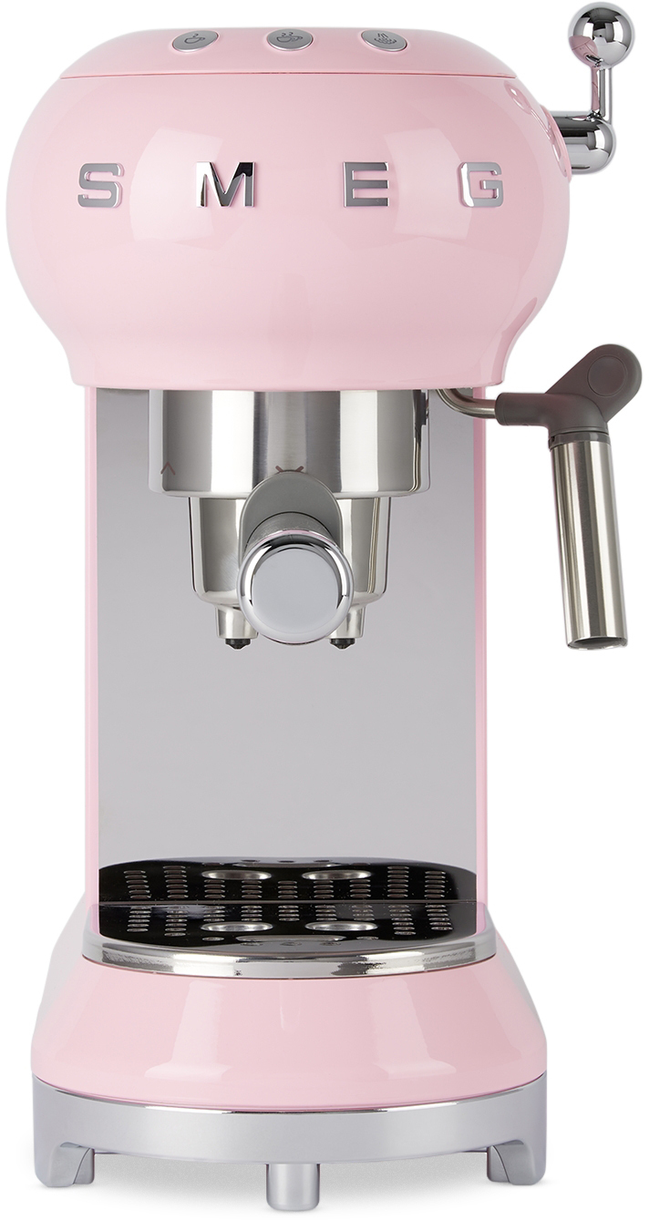 baard Herinnering Achtervoegsel SMEG Pink Retro-Style Espresso Manual Coffee Machine SMEG