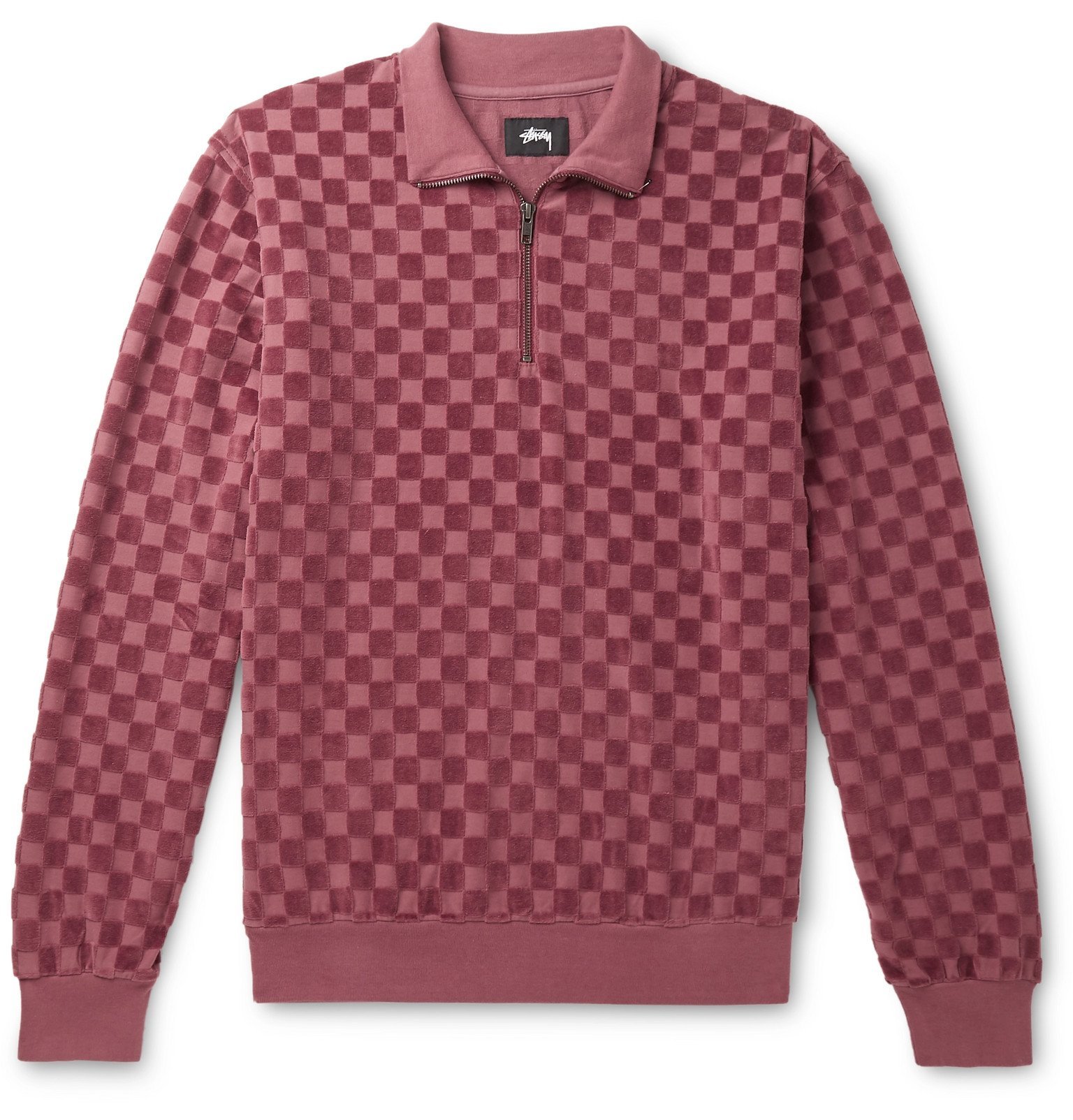 burgundy half zip sweater