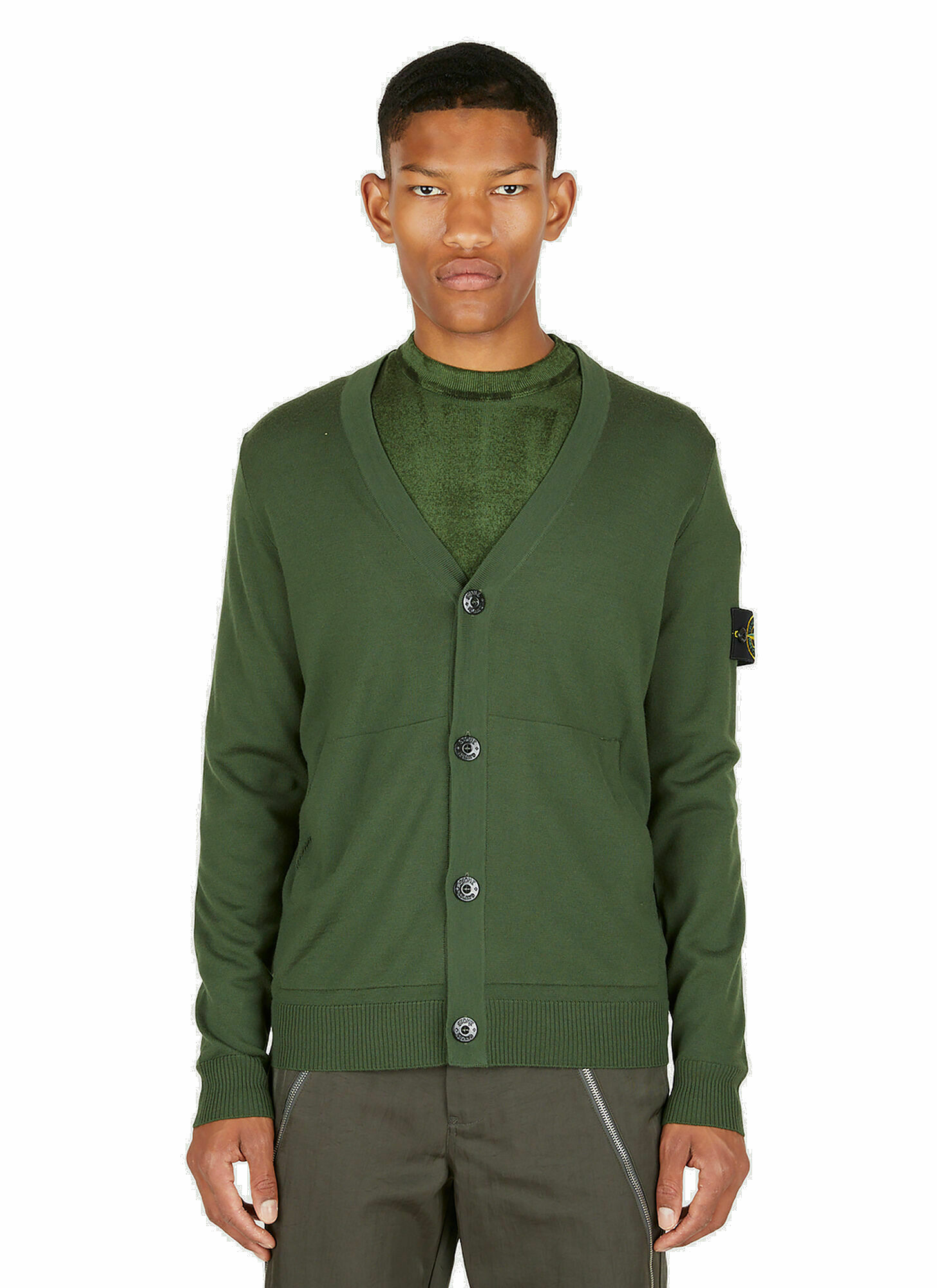 Photo: Compass Patch Cardigan in Green