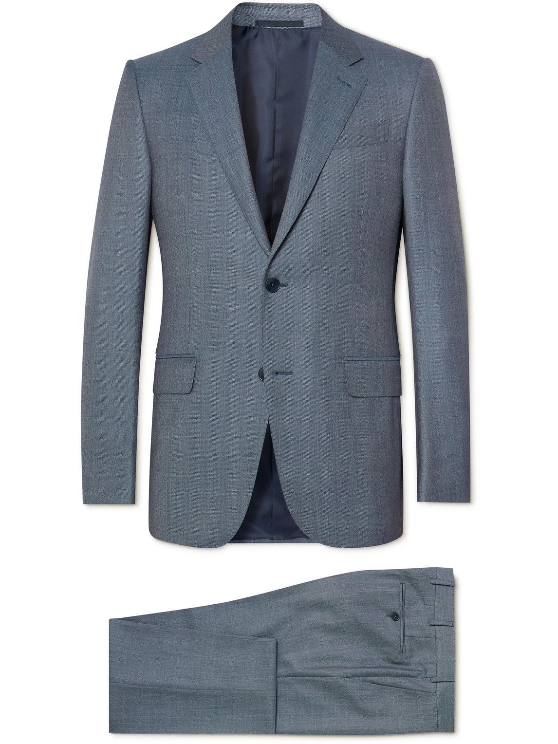 Ermenegildo Zegna - Milano Slim-Fit Wool-Hopsack Suit - Blue ...