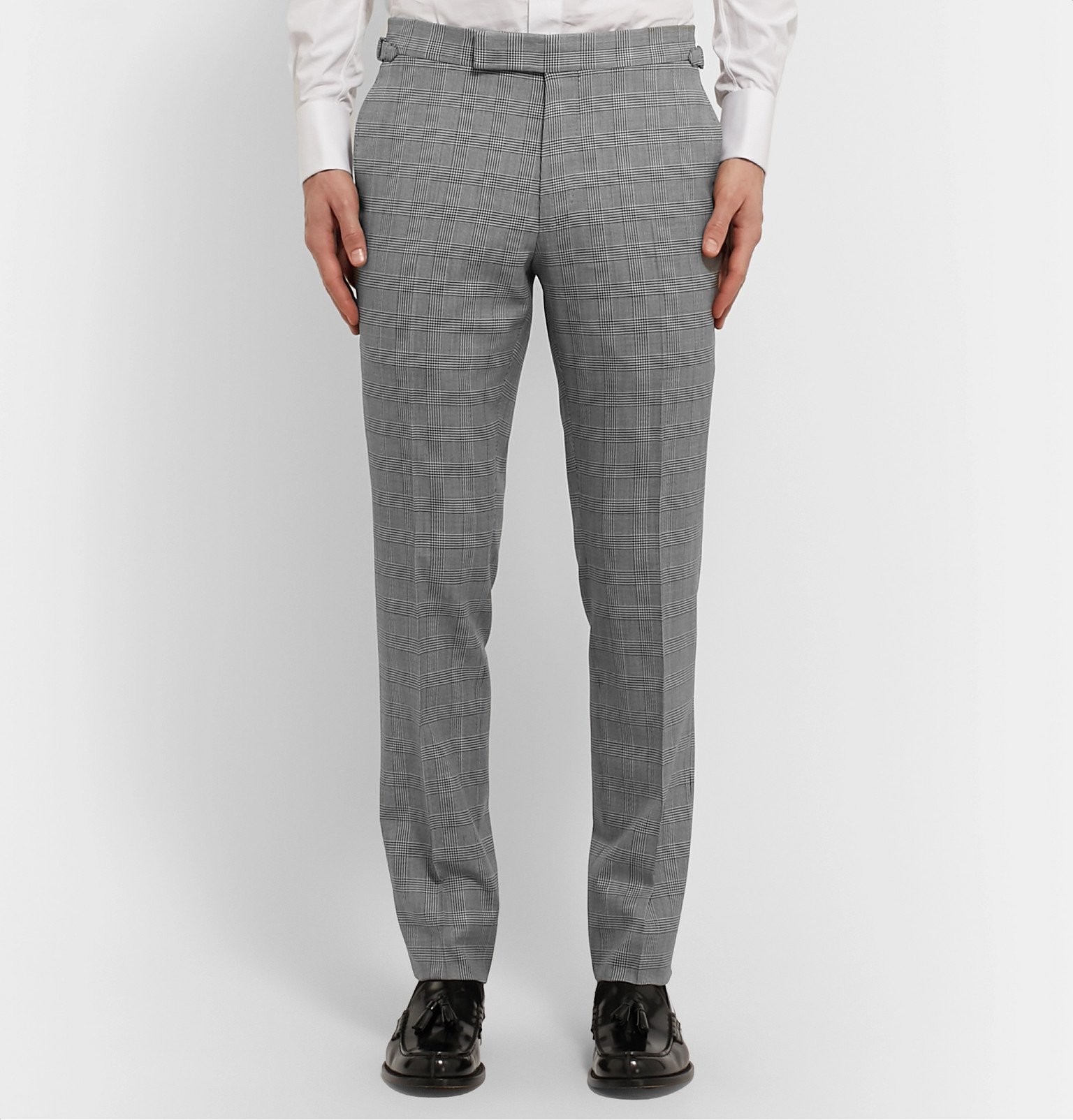 TOM FORD - Slim-Fit Prince of Wales Checked Wool Suit Trousers - Gray TOM  FORD