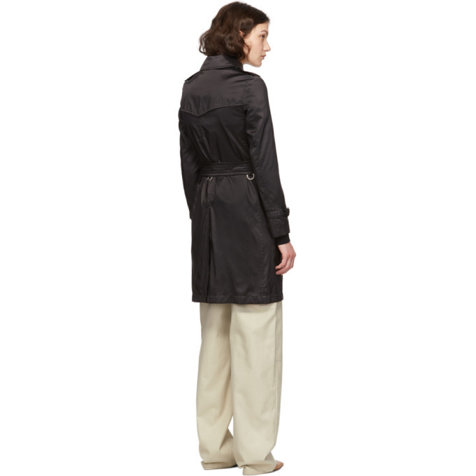 Burberry Black Nylon Kensington Trench Coat Burberry