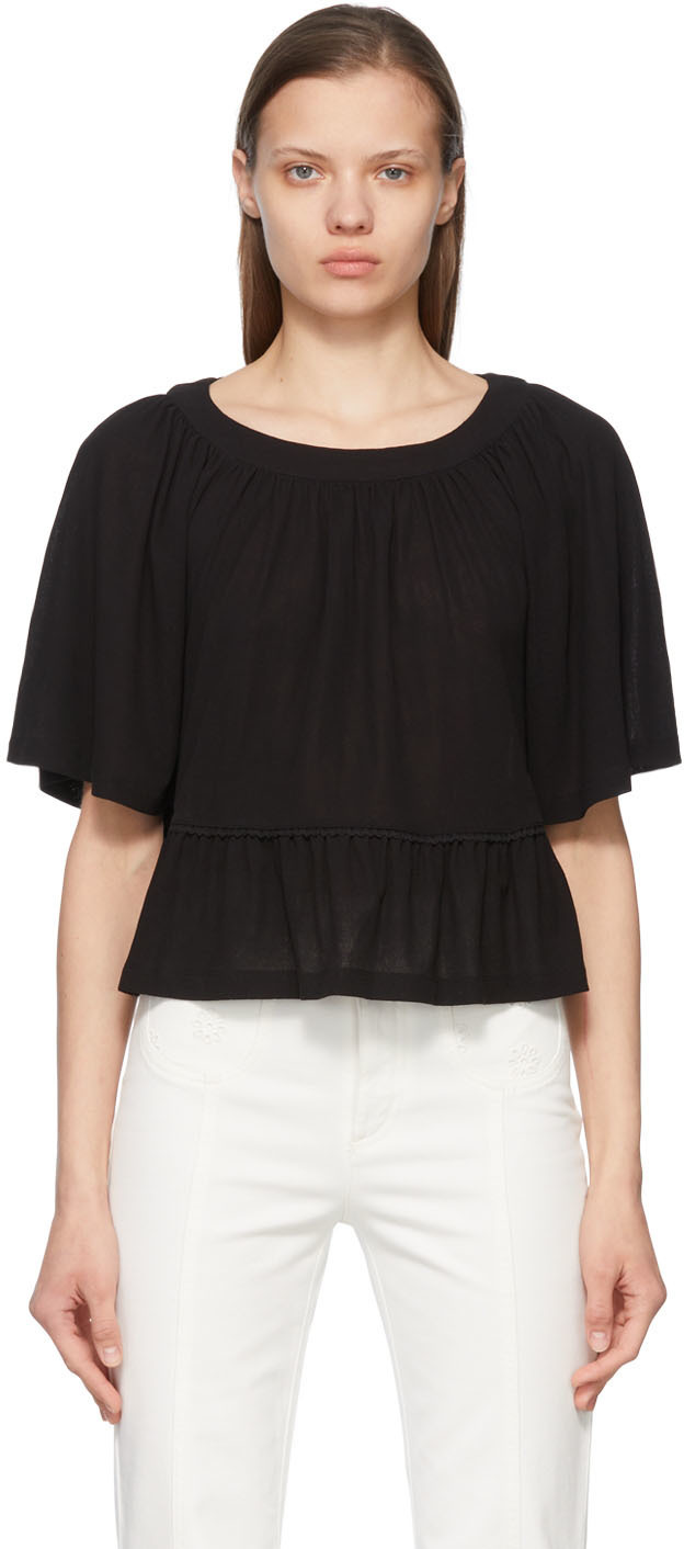 See by Chloé Black Cotton Blouse See by Chloe