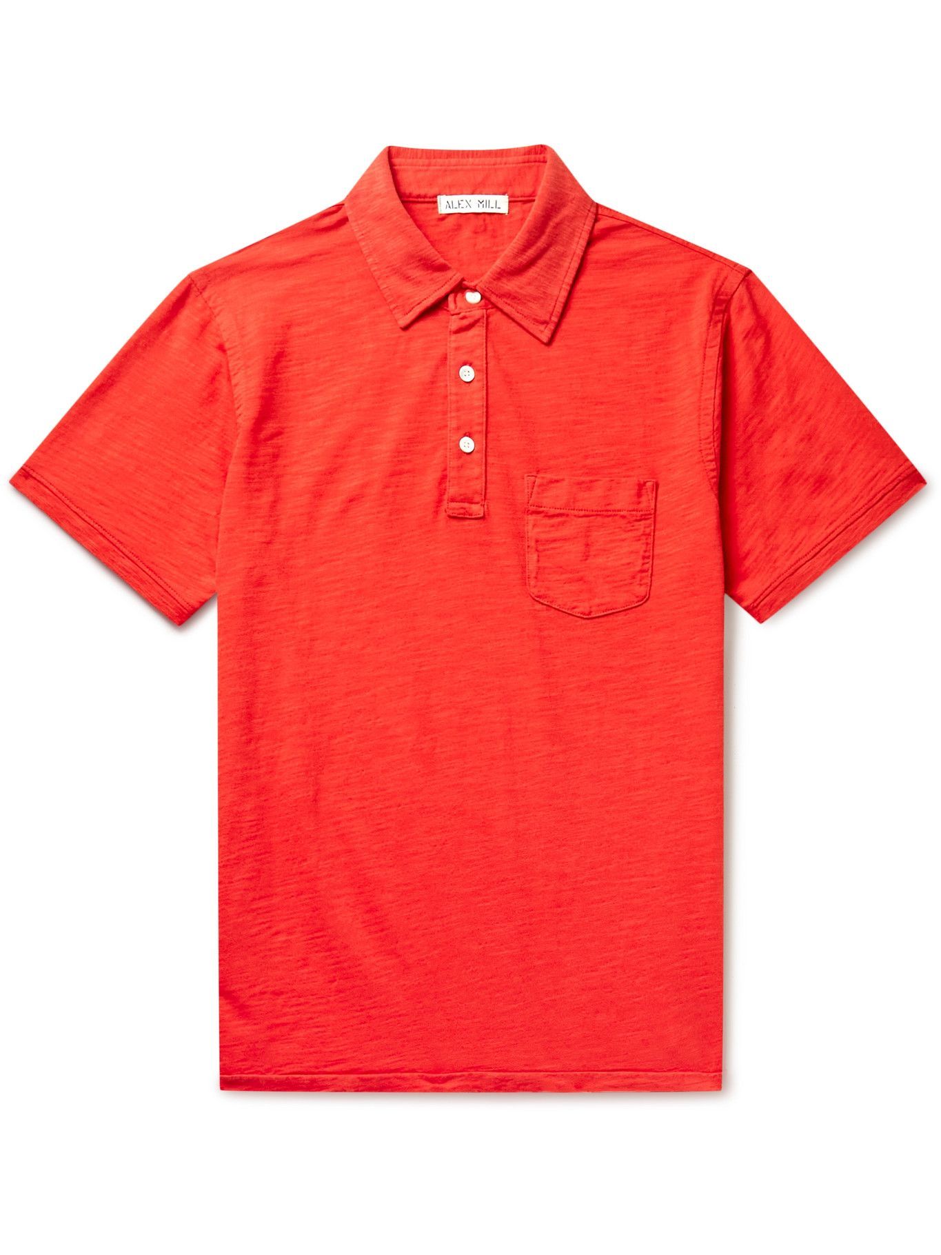 ALEX MILL - Standard Slub Cotton-Jersey Polo Shirt - Red Alex Mill